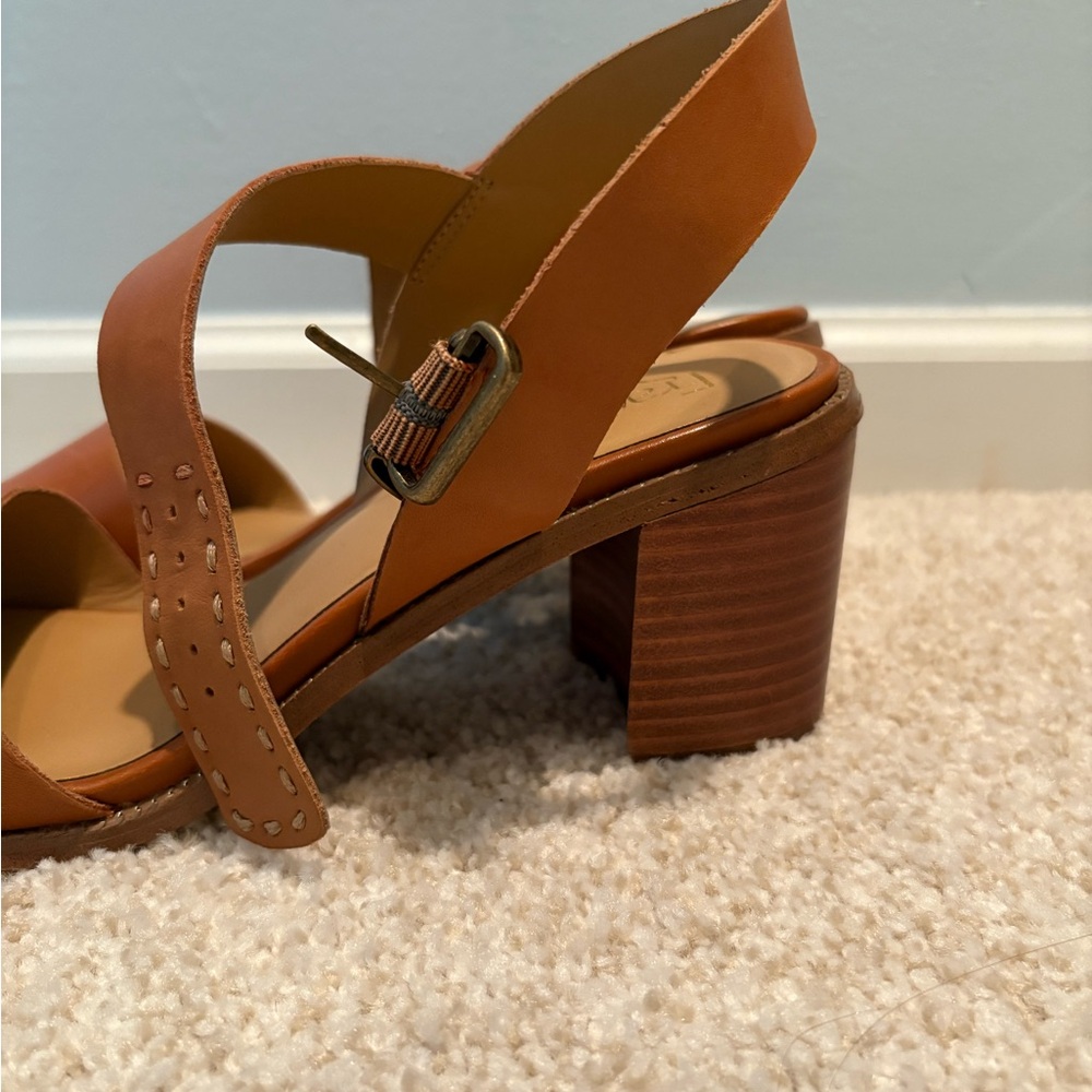 Franco Sarto Leather Block Sandals - Picture 7 of 8